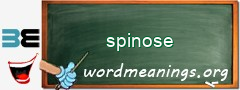 WordMeaning blackboard for spinose